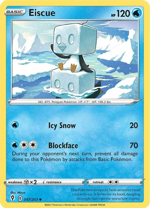 Eiscue #047/203 Pokémon card from Evolving Skies