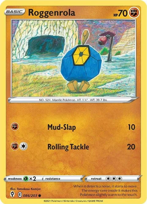 Roggenrola #086/203 Pokémon card from Evolving Skies