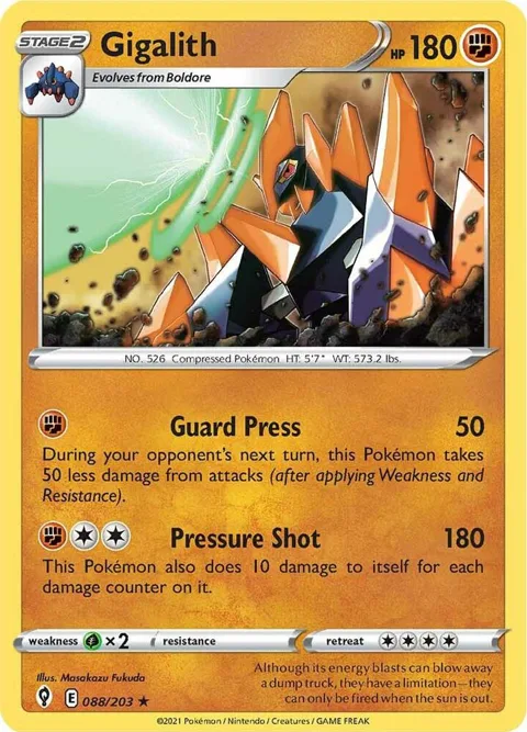 Gigalith #088/203 Reverse Holofoil Pokémon card from Evolving Skies