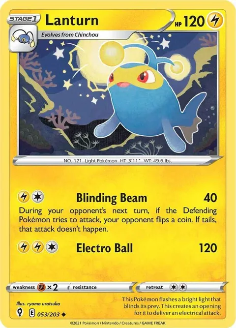 Lanturn #053/203 Pokémon card from Evolving Skies
