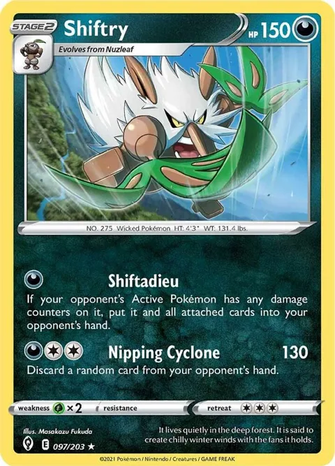 Shiftry #097/203 Pokémon card from Evolving Skies