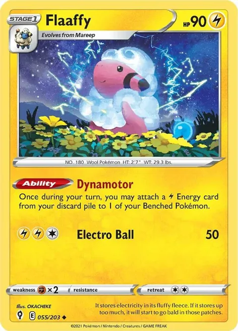 Flaaffy #055/203 Pokémon card from Evolving Skies