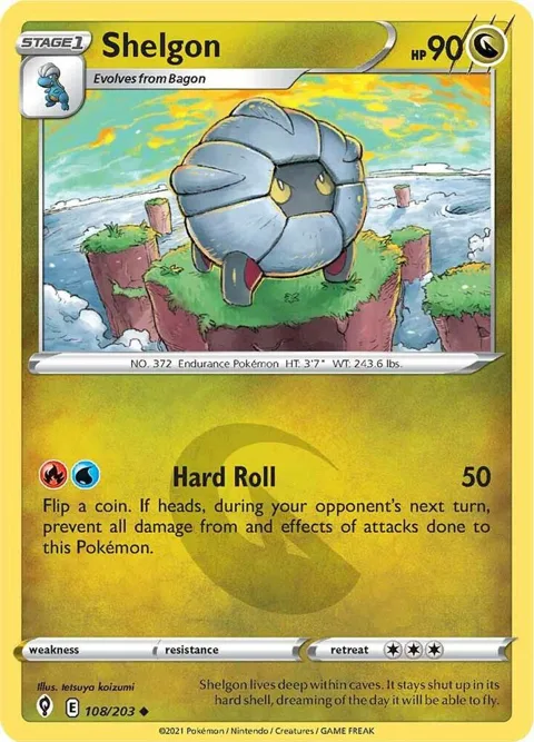 Shelgon #108/203 Pokémon card from Evolving Skies