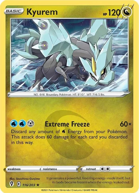 Kyurem #116/203 Reverse Holofoil Pokémon card from Evolving Skies