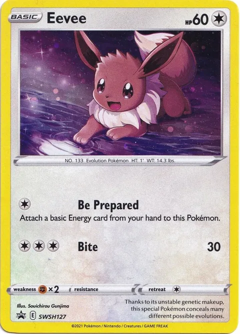 Eevee #SWSH127 Holofoil Pokémon card from Sword & Shield Promo Cards