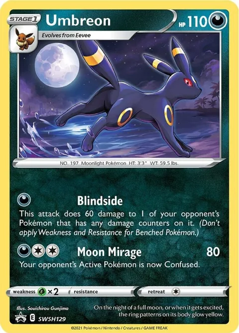 Umbreon #SWSH129 Holofoil Pokémon card from Sword & Shield Promo Cards