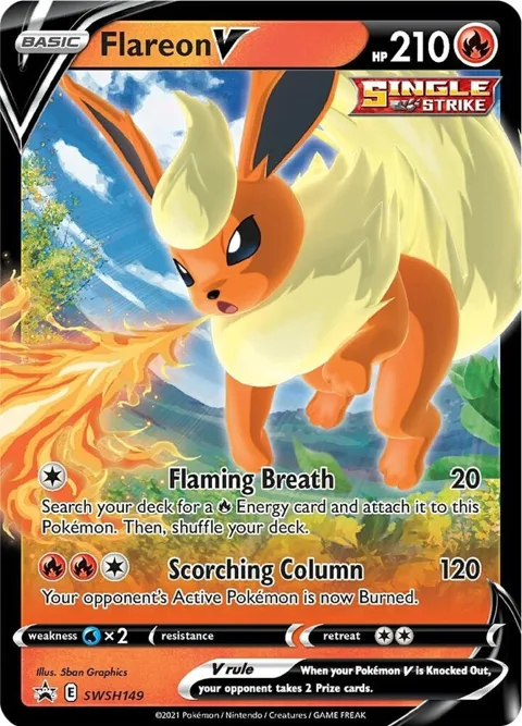 Flareon V #SWSH149 Holofoil Pokémon card from Sword & Shield Promo Cards