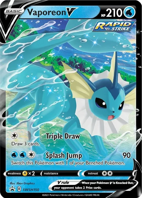 Vaporeon V #SWSH150 Holofoil Pokémon card from Sword & Shield Promo Cards