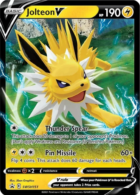 Jolteon V #SWSH151 Holofoil Pokémon card from Sword & Shield Promo Cards