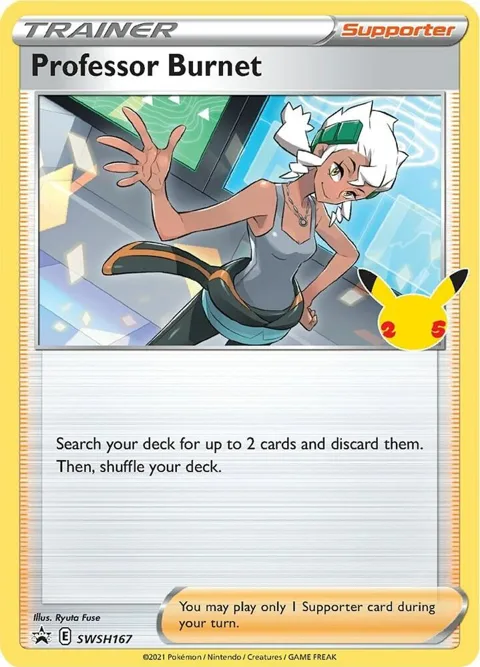Professor Burnet - SWSH167 25th Anniversary Stamp #SWSH167 Pokémon card from Sword & Shield Promo Cards