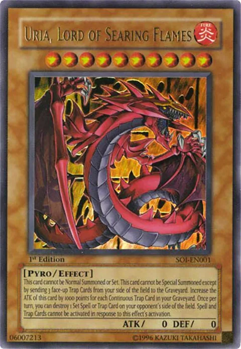 Uria, Lord of Searing Flames SOI-EN001 Unlimited Yu-Gi-Oh card from Shadow of Infinity