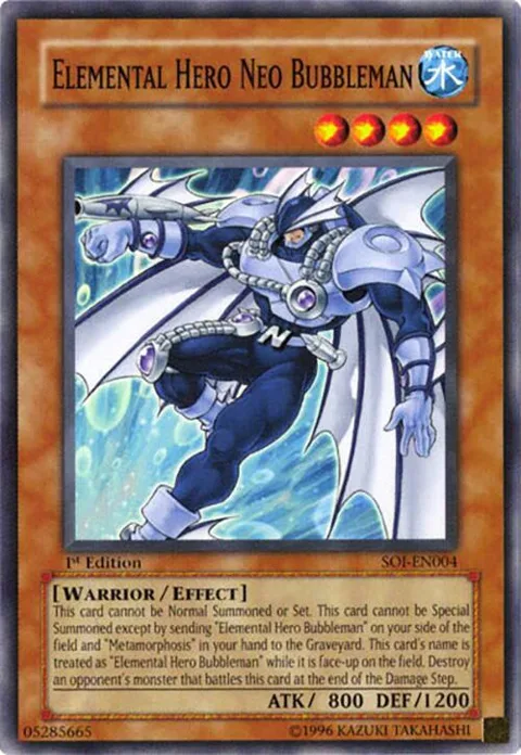 Elemental Hero Neo Bubbleman SOI-EN004 Yu-Gi-Oh card from Shadow of Infinity