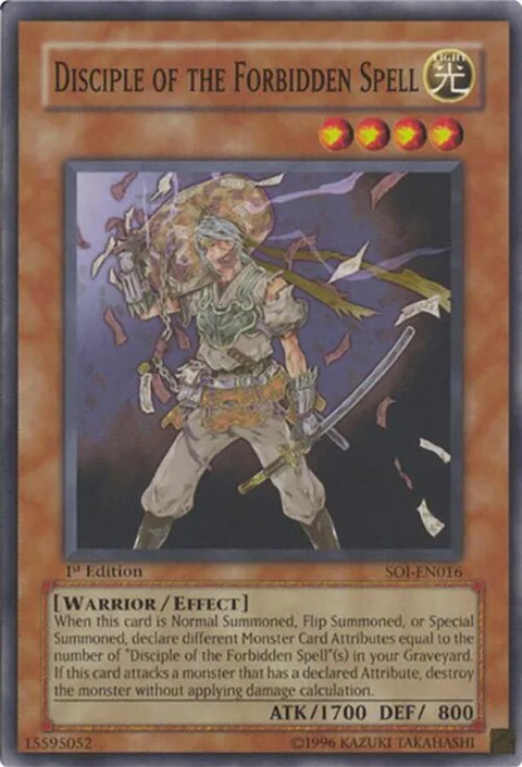 Disciple of the Forbidden Spell SOI-EN016 1st Edition Yu-Gi-Oh card from Shadow of Infinity