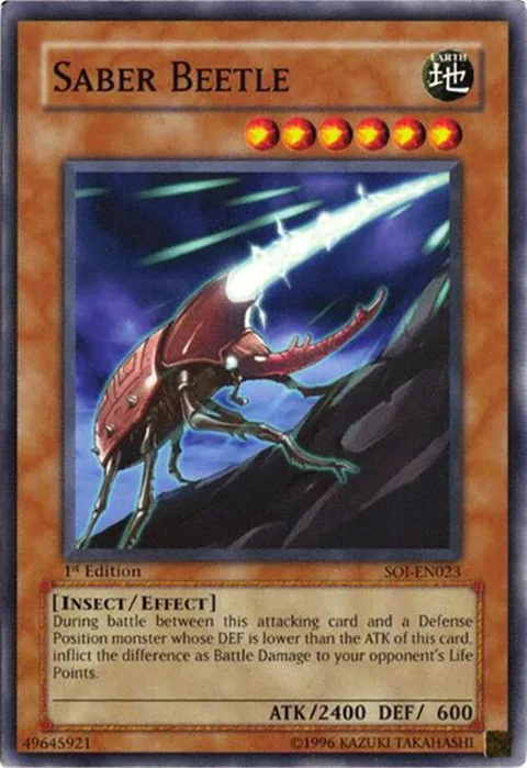 Saber Beetle SOI-EN023 1st Edition Yu-Gi-Oh card from Shadow of Infinity