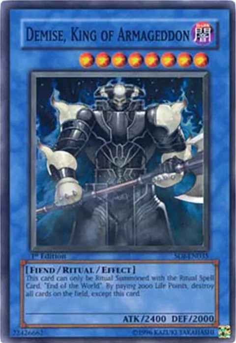 Demise, King of Armageddon SOI-EN035 1st Edition Yu-Gi-Oh card from Shadow of Infinity