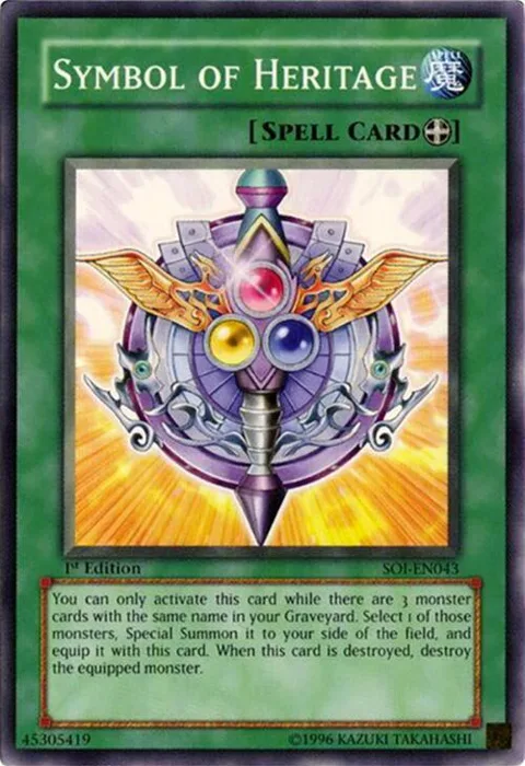 Symbol of Heritage SOI-EN043 Unlimited Yu-Gi-Oh card from Shadow of Infinity