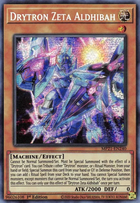 Drytron Zeta Aldhibah MP21-EN240 Yu-Gi-Oh card from 2021 Tin of Ancient Battles
