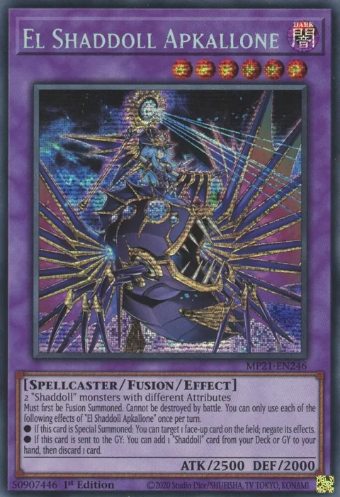 El Shaddoll Apkallone MP21-EN246 Yu-Gi-Oh card from 2021 Tin of Ancient Battles