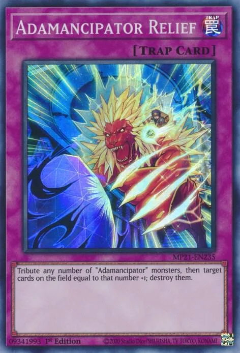 Adamancipator Relief MP21-EN235 Yu-Gi-Oh card from 2021 Tin of Ancient Battles
