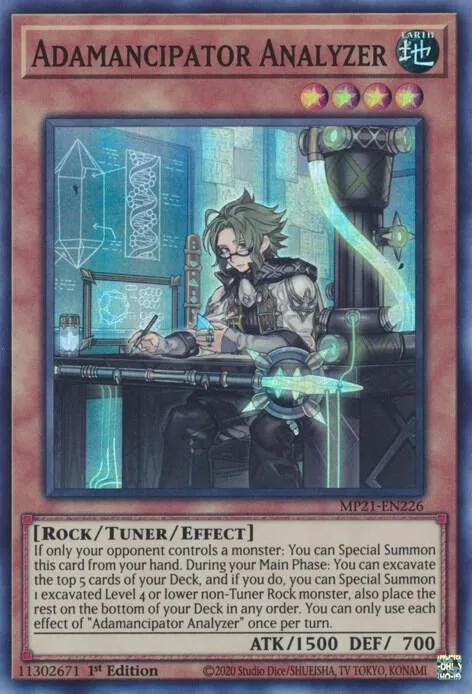 Adamancipator Analyzer MP21-EN226 Yu-Gi-Oh card from 2021 Tin of Ancient Battles