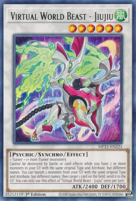 Virtual World Beast - Jiujiu MP21-EN221 Yu-Gi-Oh card from 2021 Tin of Ancient Battles