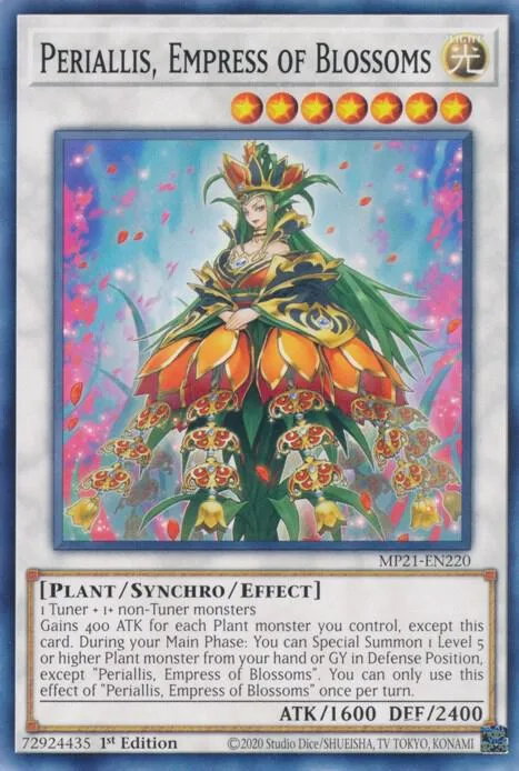 Periallis, Empress of Blossoms MP21-EN220 Yu-Gi-Oh card from 2021 Tin of Ancient Battles