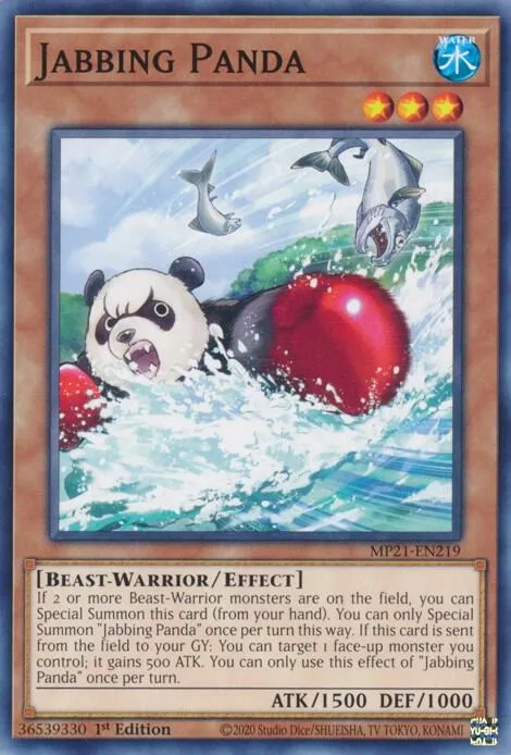 Jabbing Panda MP21-EN219 Yu-Gi-Oh card from 2021 Tin of Ancient Battles