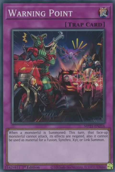 Warning Point MP21-EN216 Yu-Gi-Oh card from 2021 Tin of Ancient Battles