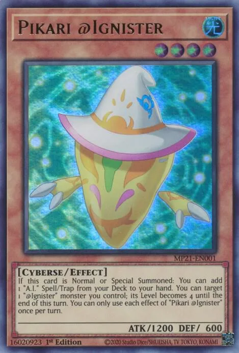 Pikari @Ignister MP21-EN001 Yu-Gi-Oh card from 2021 Tin of Ancient Battles
