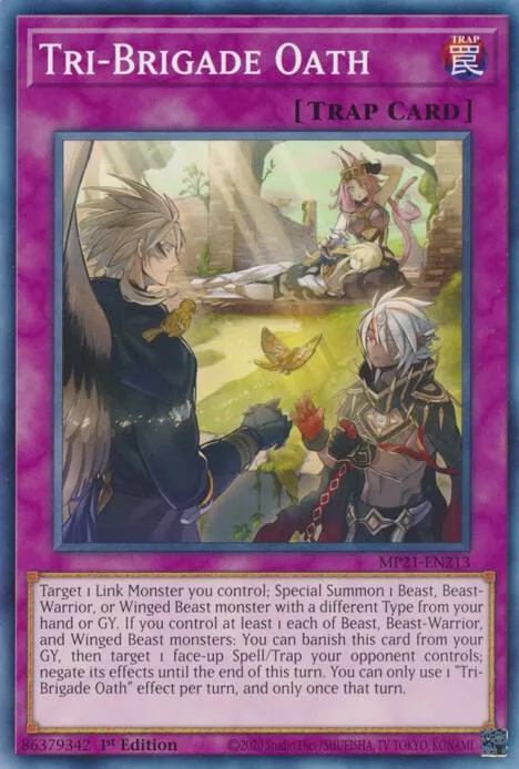 Tri-Brigade Oath MP21-EN213 Yu-Gi-Oh card from 2021 Tin of Ancient Battles