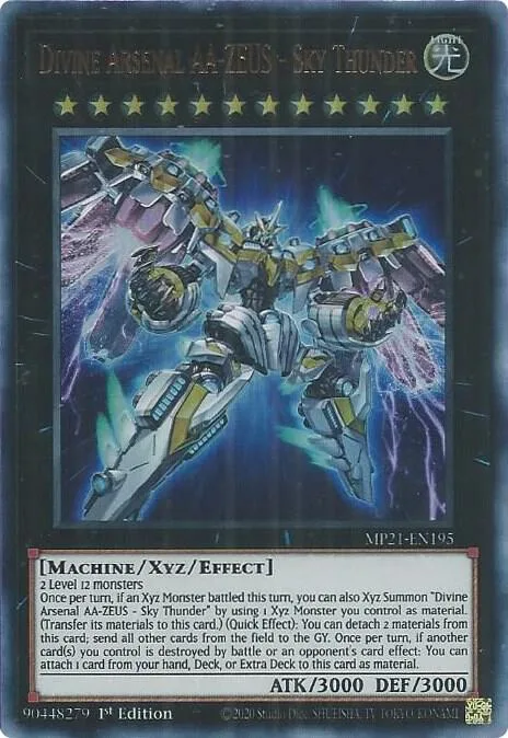 Divine Arsenal AA-ZEUS - Sky Thunder MP21-EN195 Yu-Gi-Oh card from 2021 Tin of Ancient Battles