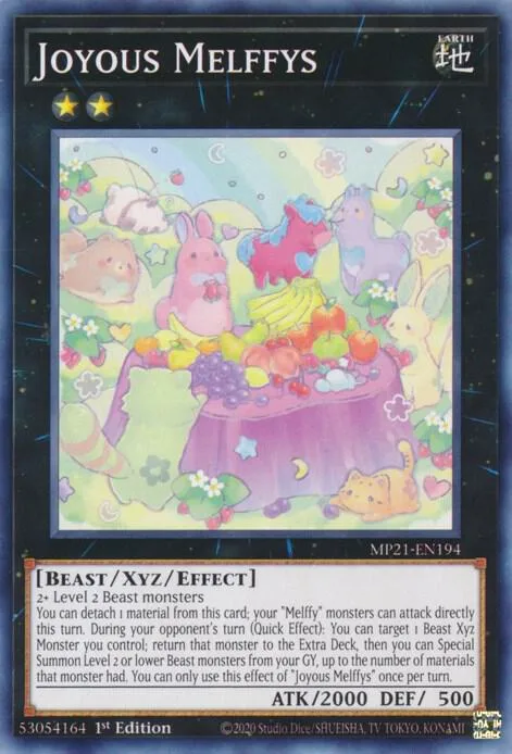 Joyous Melffys MP21-EN194 Yu-Gi-Oh card from 2021 Tin of Ancient Battles