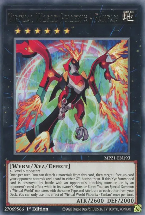 Virtual World Phoenix - Fanfan MP21-EN193 Yu-Gi-Oh card from 2021 Tin of Ancient Battles