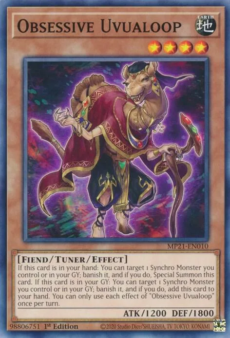 Obsessive Uvualoop MP21-EN010 Yu-Gi-Oh card from 2021 Tin of Ancient Battles
