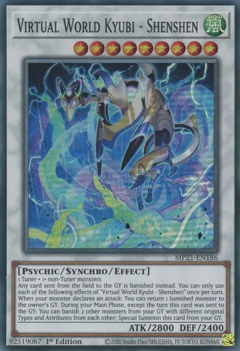 Virtual World Kyubi - Shenshen MP21-EN186 Yu-Gi-Oh card from 2021 Tin of Ancient Battles