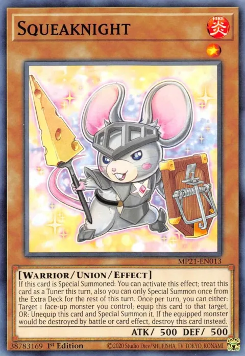 Squeaknight MP21-EN013 Yu-Gi-Oh card from 2021 Tin of Ancient Battles