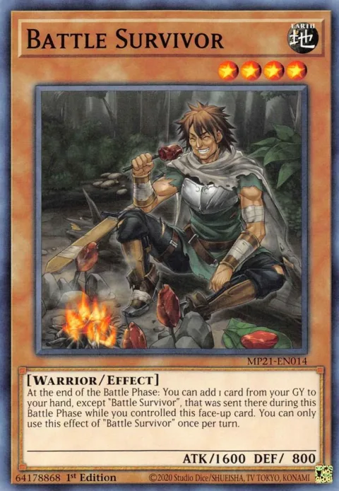 Battle Survivor MP21-EN014 Yu-Gi-Oh card from 2021 Tin of Ancient Battles