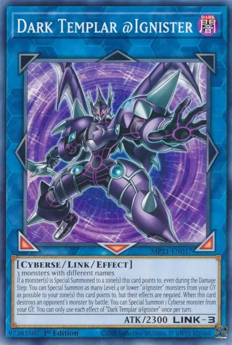Dark Templar @Ignister MP21-EN017 Yu-Gi-Oh card from 2021 Tin of Ancient Battles