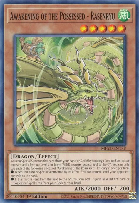 Awakening of the Possessed - Rasenryu MP21-EN178 Yu-Gi-Oh card from 2021 Tin of Ancient Battles