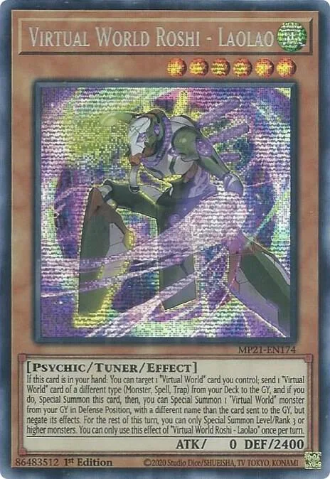 Virtual World Roshi - Laolao MP21-EN174 Yu-Gi-Oh card from 2021 Tin of Ancient Battles