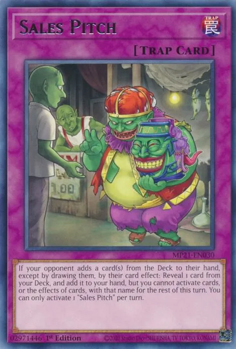 Sales Pitch MP21-EN030 Yu-Gi-Oh card from 2021 Tin of Ancient Battles