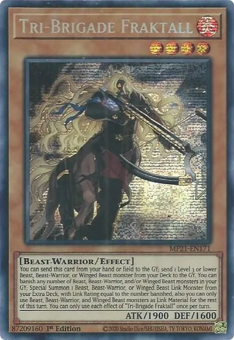 Tri-Brigade Fraktall MP21-EN171 Yu-Gi-Oh card from 2021 Tin of Ancient Battles