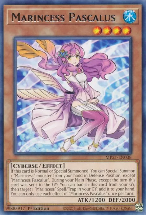 Marincess Pascalus MP21-EN038 Yu-Gi-Oh card from 2021 Tin of Ancient Battles