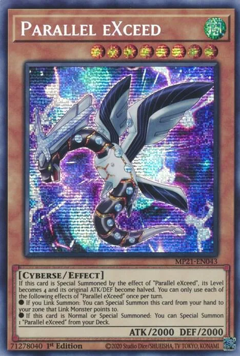 Parallel eXceed MP21-EN043 Yu-Gi-Oh card from 2021 Tin of Ancient Battles