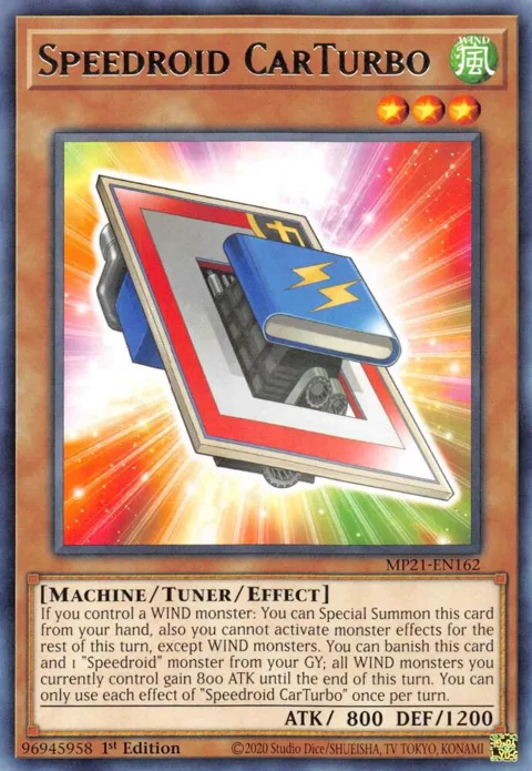 Speedroid CarTurbo MP21-EN162 Yu-Gi-Oh card from 2021 Tin of Ancient Battles