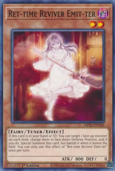 Ret-time Reviver Emit-ter MP21-EN160 Yu-Gi-Oh card from 2021 Tin of Ancient Battles