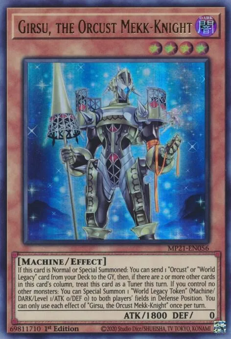 Girsu, the Orcust Mekk-Knight MP21-EN056 Yu-Gi-Oh card from 2021 Tin of Ancient Battles