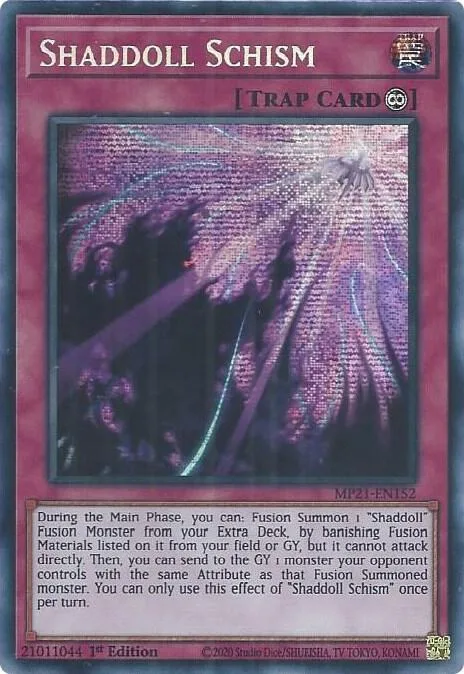 Shaddoll Schism MP21-EN152 Yu-Gi-Oh card from 2021 Tin of Ancient Battles