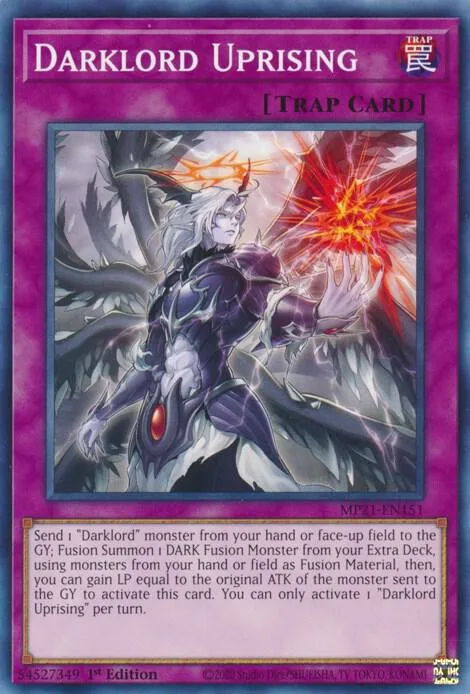 Darklord Uprising MP21-EN151 Yu-Gi-Oh card from 2021 Tin of Ancient Battles