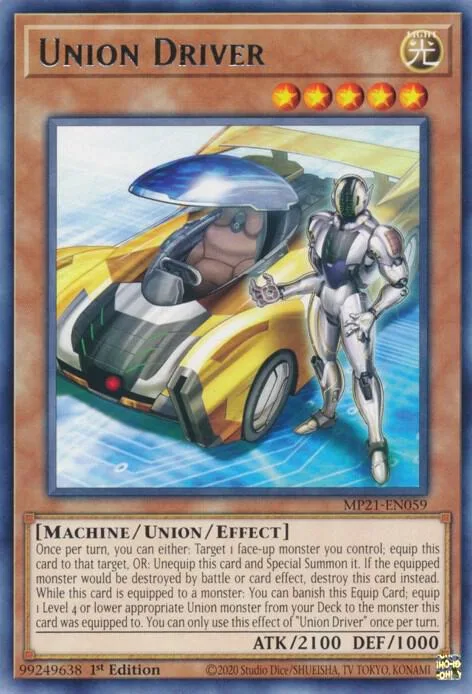 Union Driver MP21-EN059 Yu-Gi-Oh card from 2021 Tin of Ancient Battles